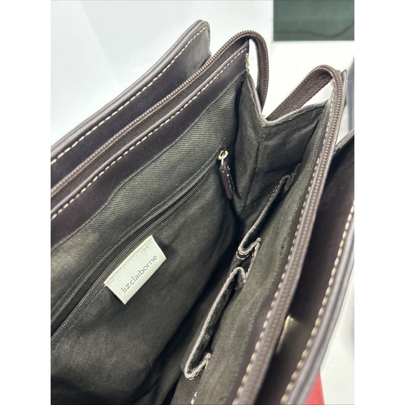 Liz Claiborne Brown Purse‎ Bag Shoulder Straps Zipper And Magnet Clasps. - Picture 8 of 10